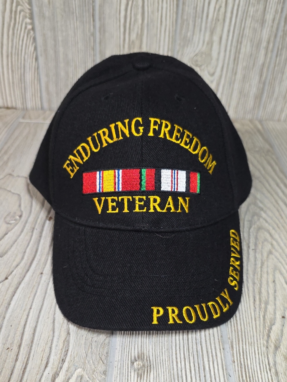 Operation Enduring Freedom Veteran Baseball Black Hat Adjustable Strap NEW